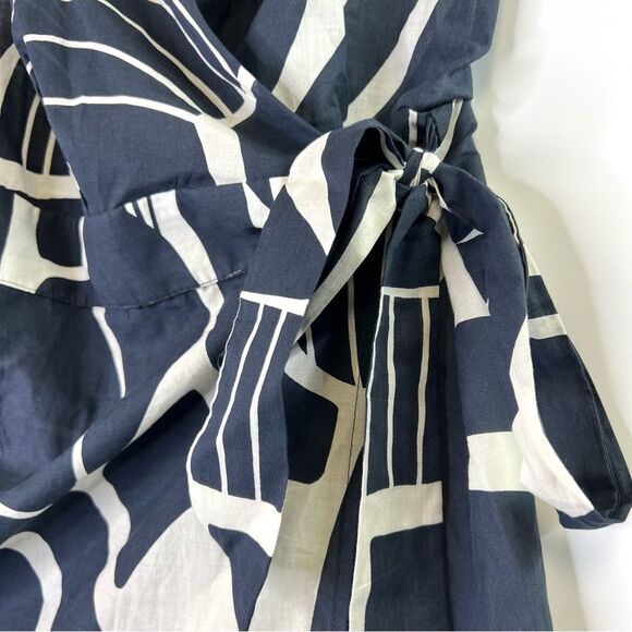 ZARA Nicole Halter Wrap Midi Dress Navy/White Print XS NEW - Picture 6 of 14